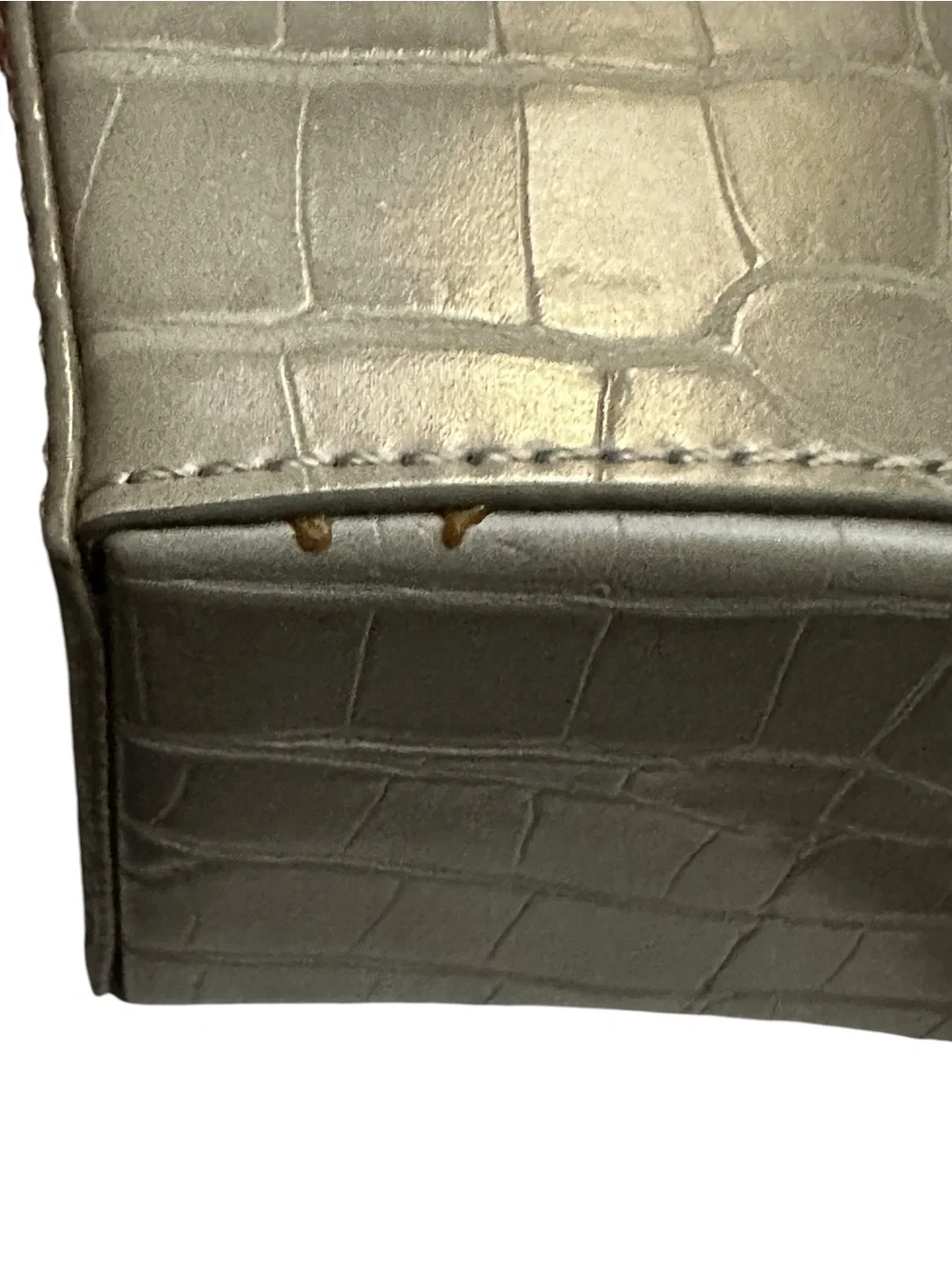 Charles & Keith Sculptural croc embossed Mini Crossbody Bag Gray Rare